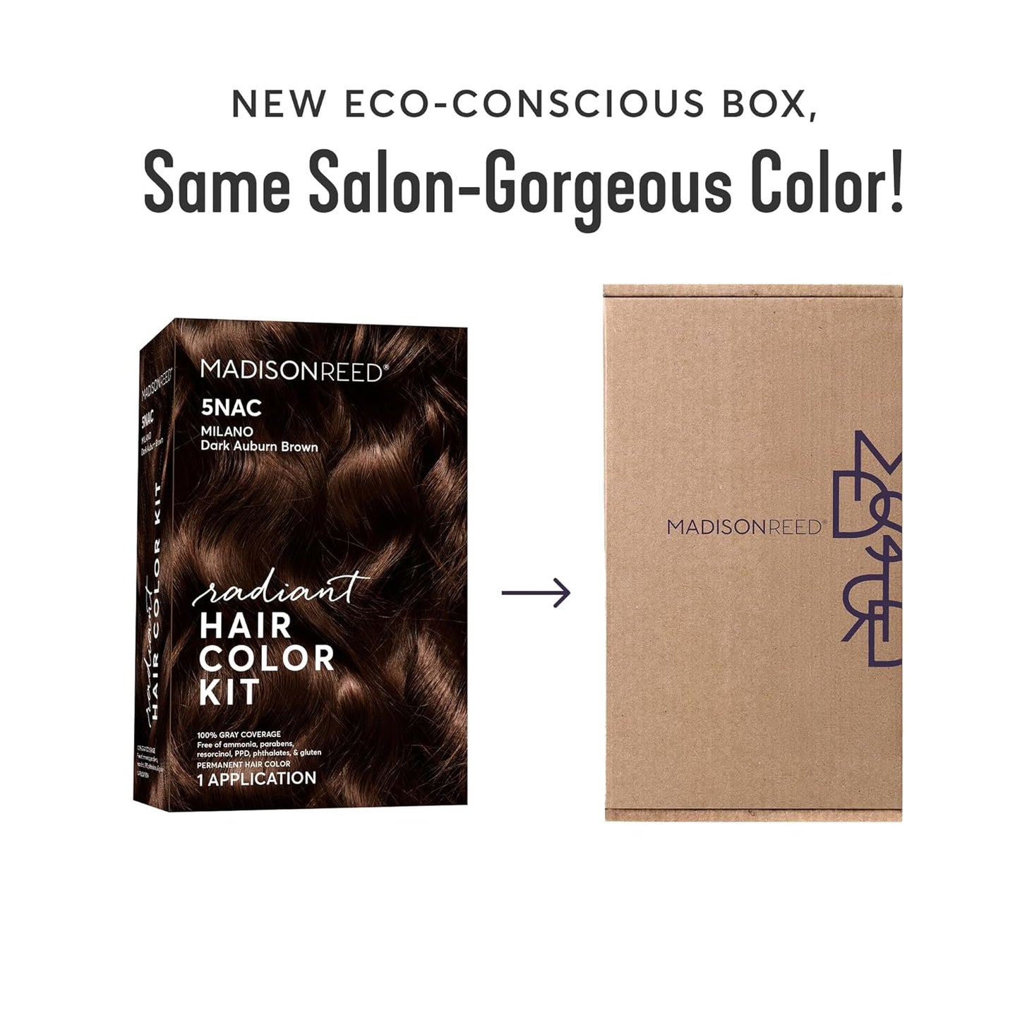 Madison Reed Radiant Hair Color Kit | 6NAC Medium Chocolate Brown with Copper-Auburn Undertones (Verona) for 100% Gray Hair Coverage | Dimensional Permanent Hair Dye | PPD & Ammonia-Free | 2 Pack