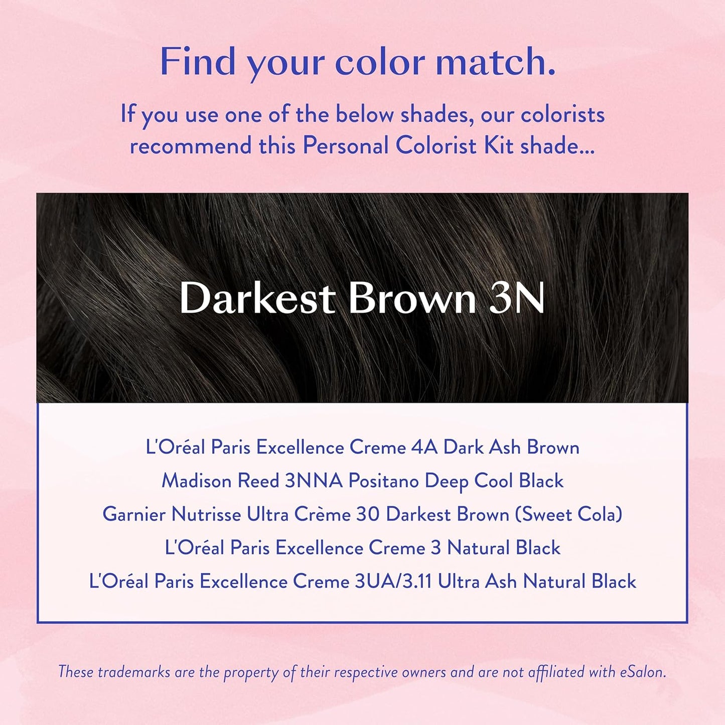 eSalon Permanent Hair Color & Hair Dye Complete Kit - Darkest Brown - Personal Colorist for Up To 100% Gray Coverage, All Hair Types - Professional-Grade Ammonia-Free