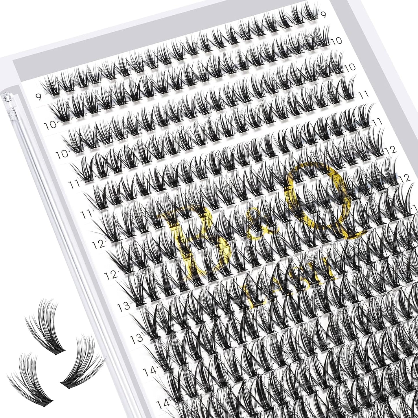 B&Q Lash Clusters 40D-C-9-16MIX Individual Lashes 280 Clusters Manga Lashes False Eyelash Lash Clusters Extensions DIY Eyelash Extensions at Home (40D-C,9-16MIX)