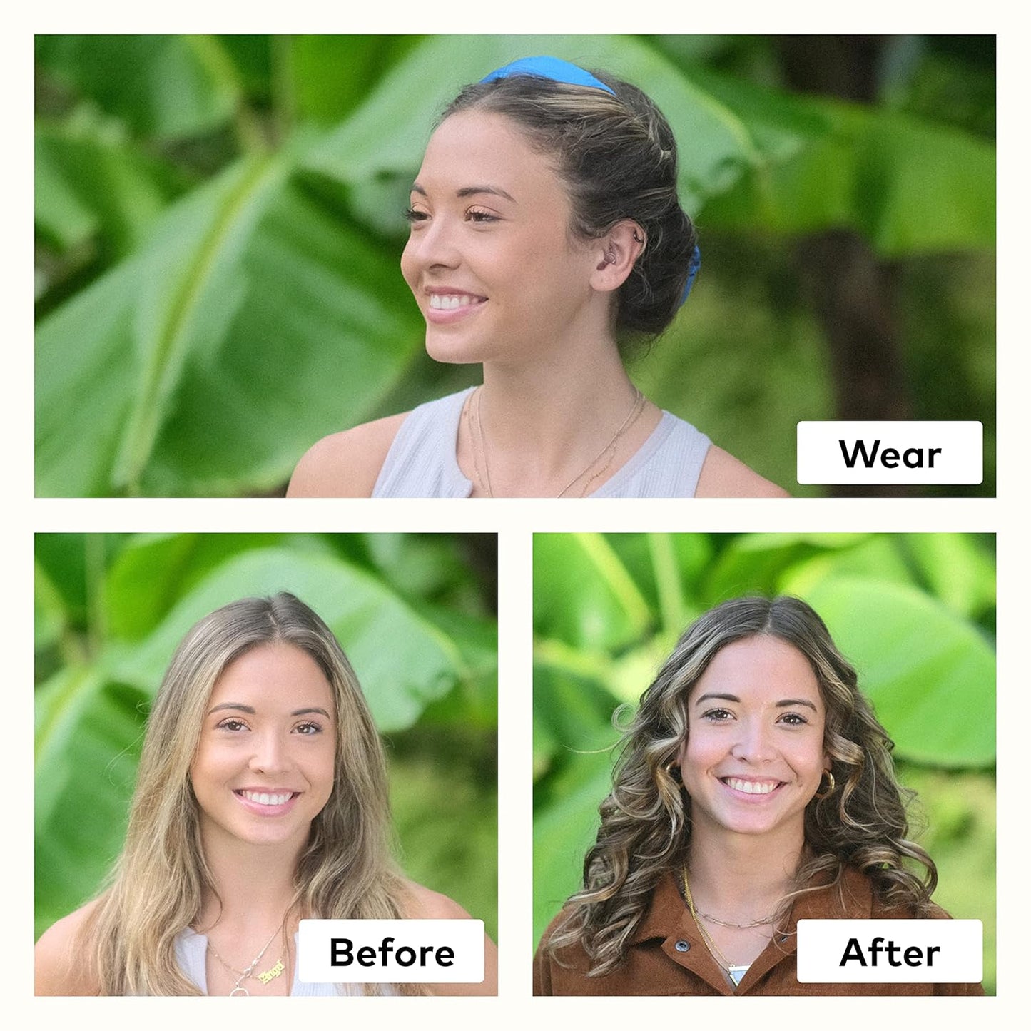 RobeCurls Heatless Hair Curler Set - Satin Curling Headband for Natural, No-Heat Curls - Sleep in Overnight Styling Tool with 2 Scrunchies - Easy & Gentle on Hair (Mauve)