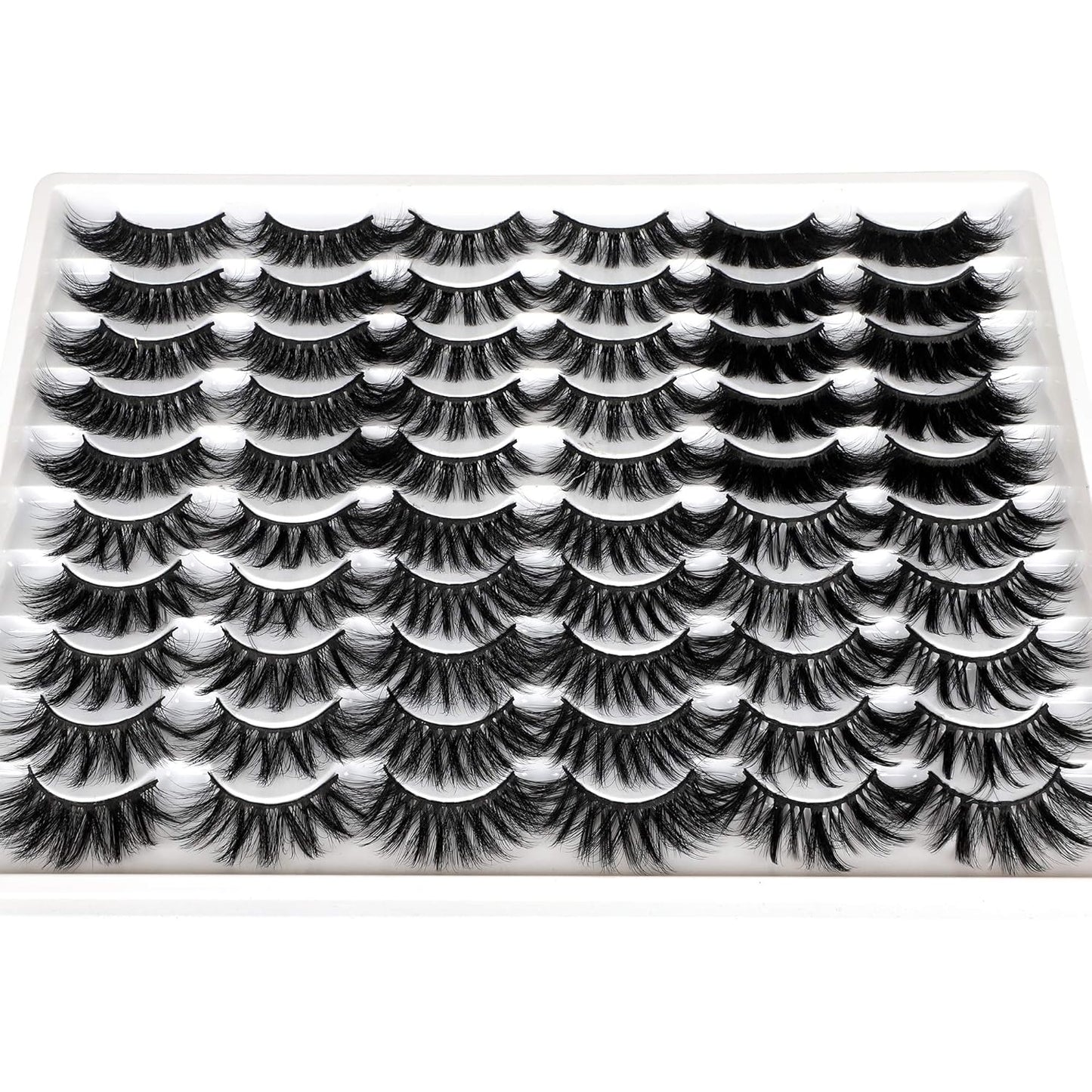 30 Pairs 20MM False Eyelashes Wholesale 6 Styles Mixed Lashes 8D Fluffier Volume Dramatic Faux Mink Eyelashes Thick Full Strip Lashes Pack