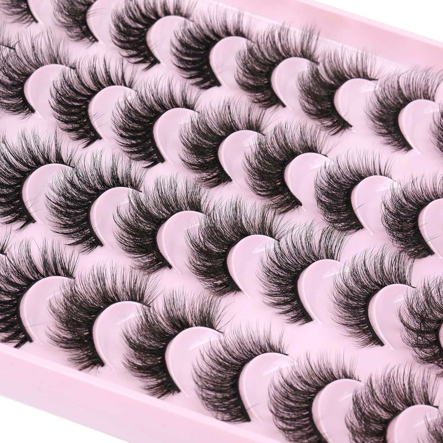 JIMIRE False Eyelashes Natural Fluffy Wispy Faux Mink Lashes 5D 14mm-18mm 5 Styles Mixed Lashes for Small Eyes Natural Look Fake Eyelashes 20 Pairs Multipack